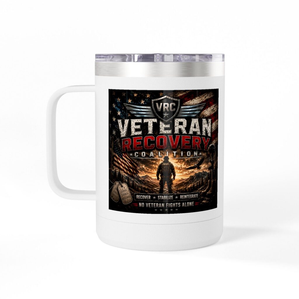 ‘No Veteran Fights Alone’ 15oz Travel Mug Tumbler