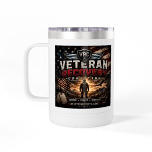 ‘No Veteran Fights Alone’ 15oz Travel Mug Tumbler