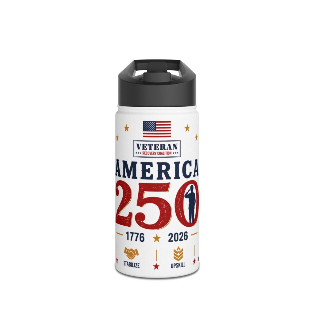America 250 Veteran Stainless Steel Water Bottle — 1776–2026 Commemorative