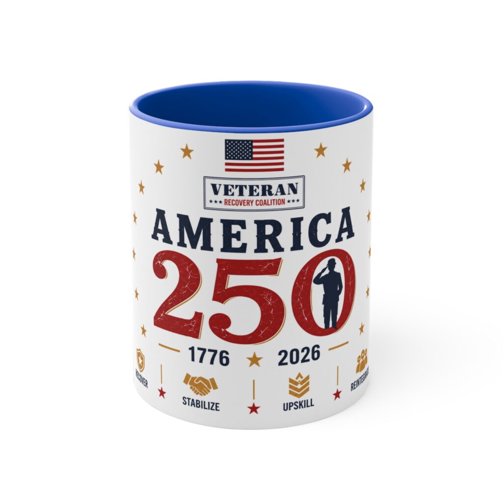 America 250 Veteran Mug — 1776–2026 Commemorative Accent Coffee Cup